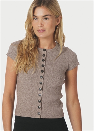 Todda knit tee Sand Melange Neo Noir 